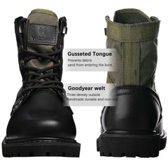 6" Waterproof Goodyear Military Work Boots-Green