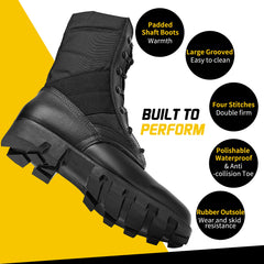 Men's Military Jungle Combat Boots-With Side Zipper