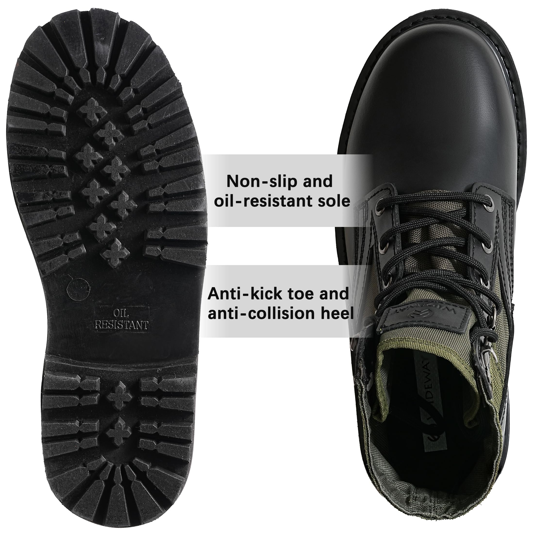 6" Waterproof Goodyear Military Work Boots-Green