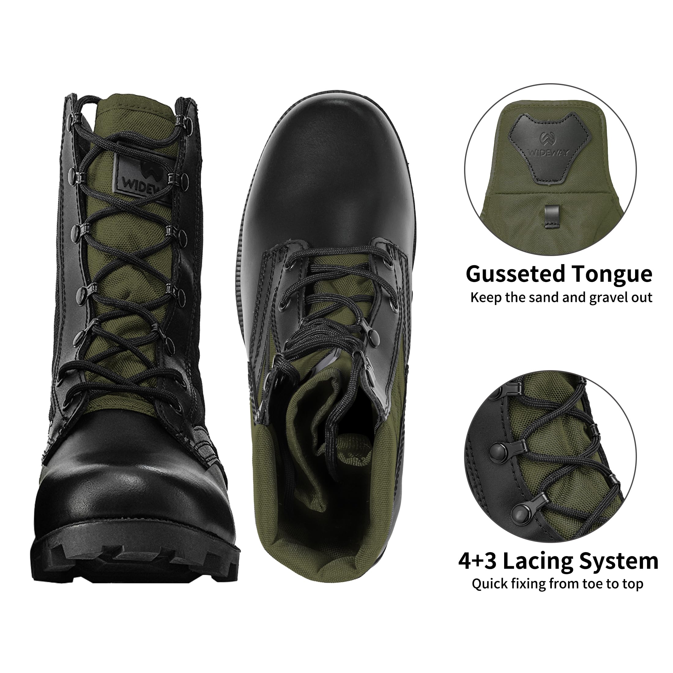 Men's Military Jungle Combat Boots-Green