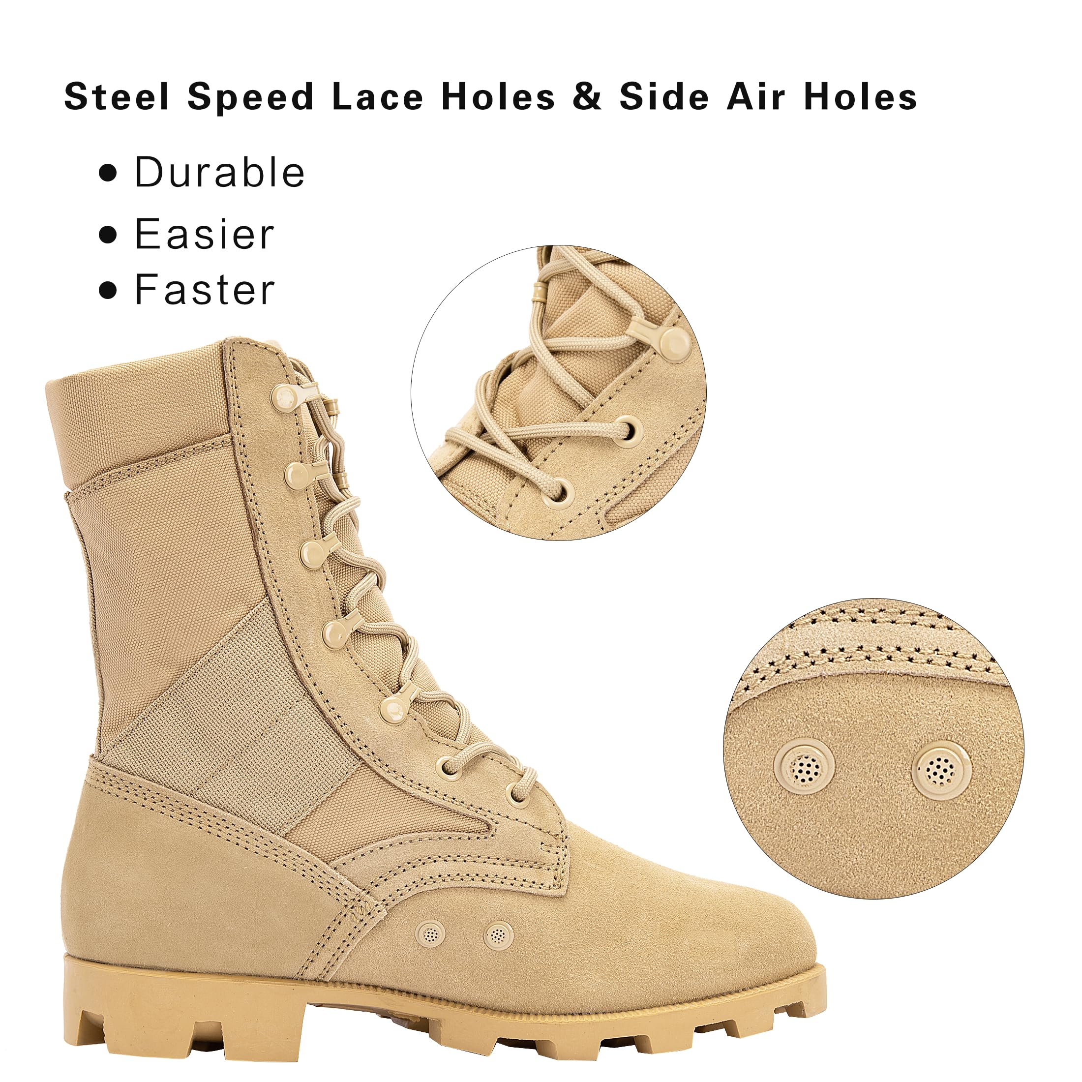 8 Inch Lightweight Motorcycle Tactical Boots