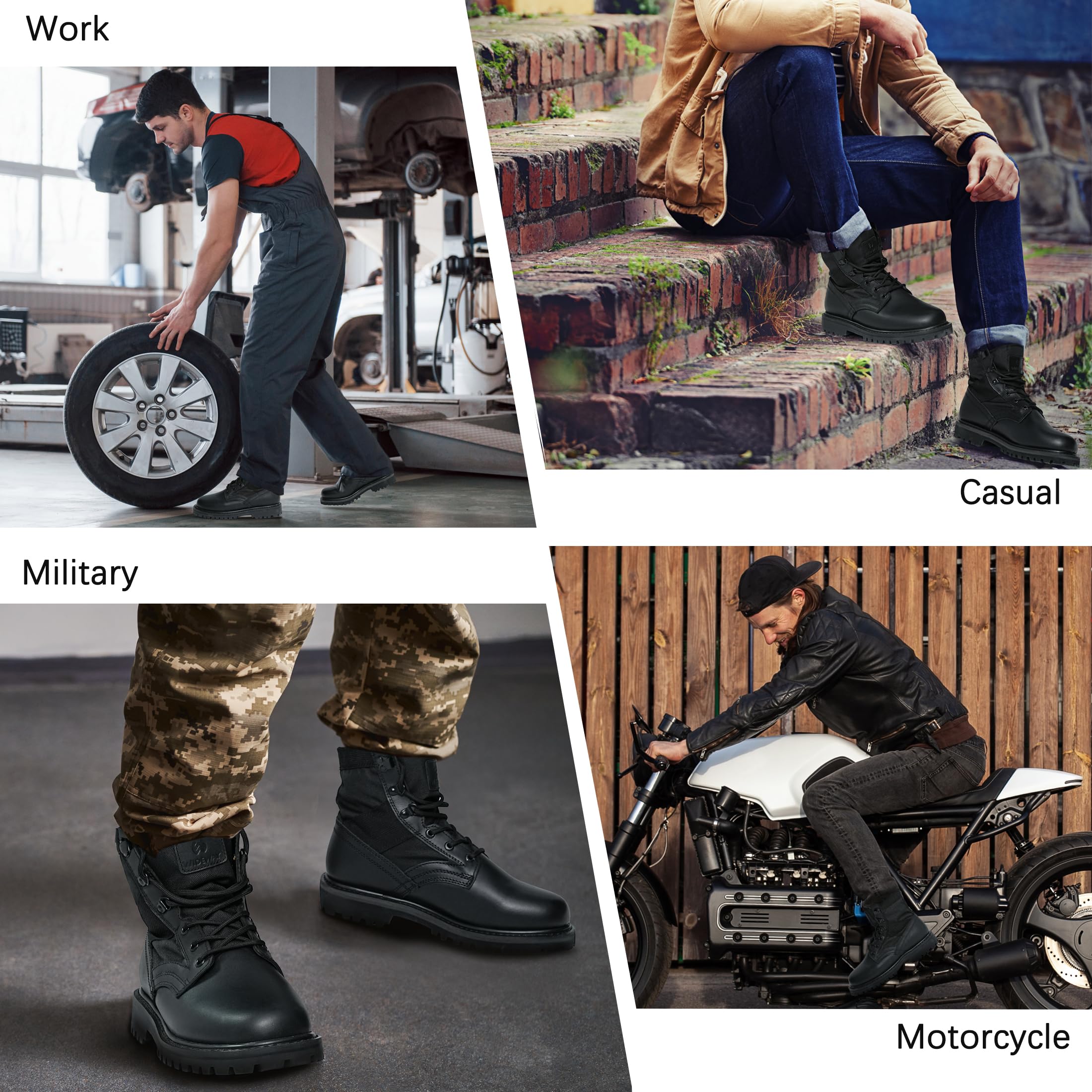 6" Waterproof Goodyear Military Work Boots-Green